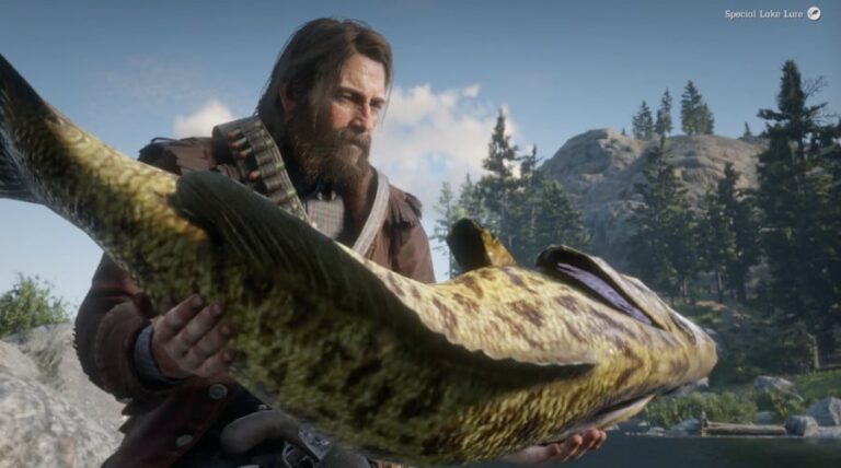 Jogador encontra peixe lendário em Red Dead Redemption 2 Jogador encontra peixe lendário em Red Dead Redemption 2