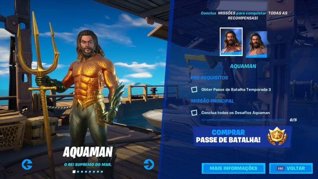Como conseguir a skin de Aquaman em Fortnite; Veja as dicas Como conseguir a skin de Aquaman em Fortnite; Veja as dicas