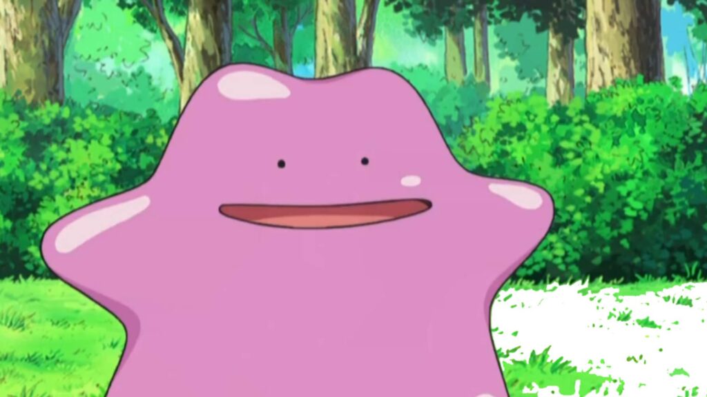 Ditto, simpático Pokémon que pode assumir a forma de outras criaturas