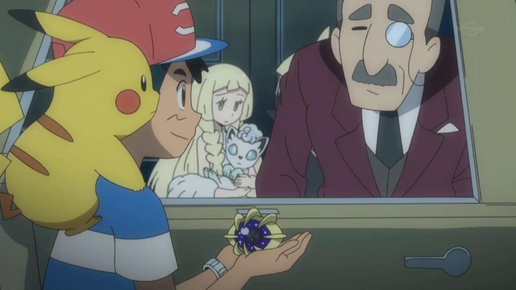 Cosmoem sendo portado por Ash Ketchum