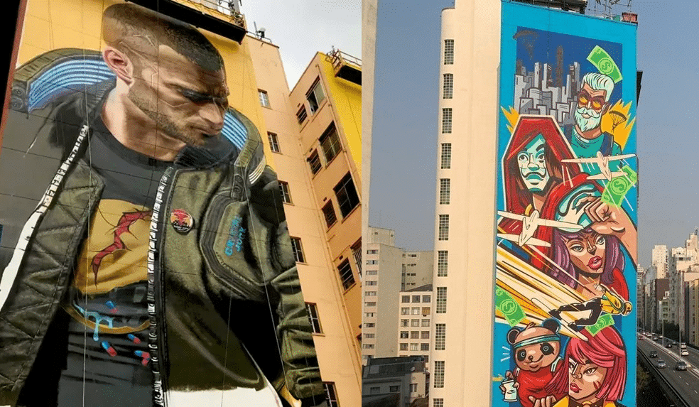 Murais de Cyberpunk 2077 e Free Fire são alvos de multa milionária em São Paulo