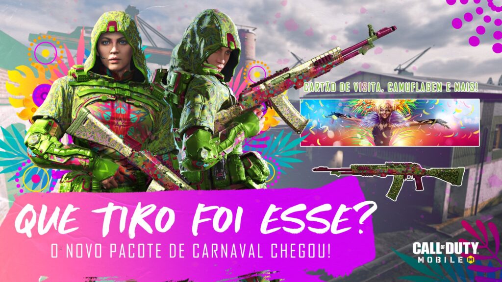 Jojo faz remix em parceria com CoD Mobile Imagem promocional do pacote de Carnaval com o título da música de Jojo