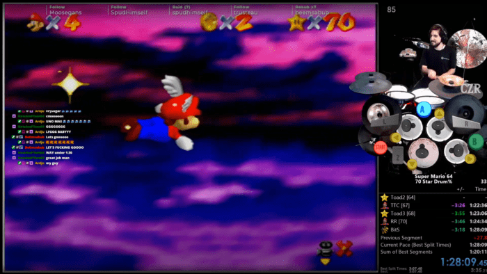 Super Mario 64 | Jogador faz speedrunner com uma bateria