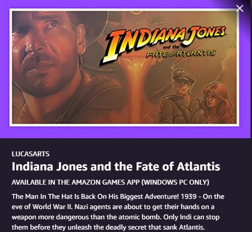 Clássico jogo de Indiana Jones está GRÁTIS com o Amazon Prime Gaming Clássico jogo de Indiana Jones está GRÁTIS com o Amazon Prime Gaming