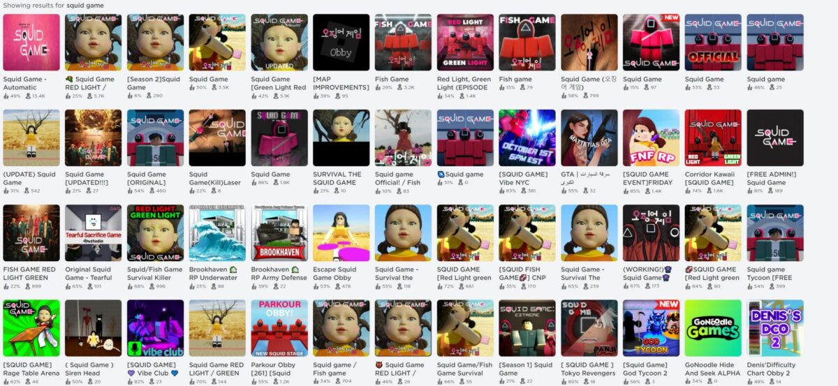 Fãs recriam Squid Game no Roblox