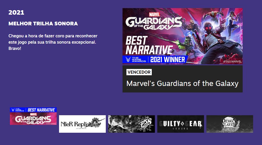 Steam Awards 2021: conheça os melhores jogos eleitos pelos usuários Steam Awards 2021: conheça os melhores jogos eleitos pelos usuários