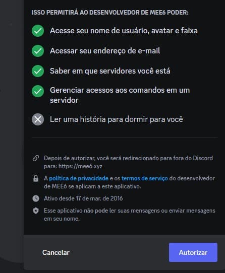 Mee6: comandos e dicas para o bot de Discord Instalação Mee6