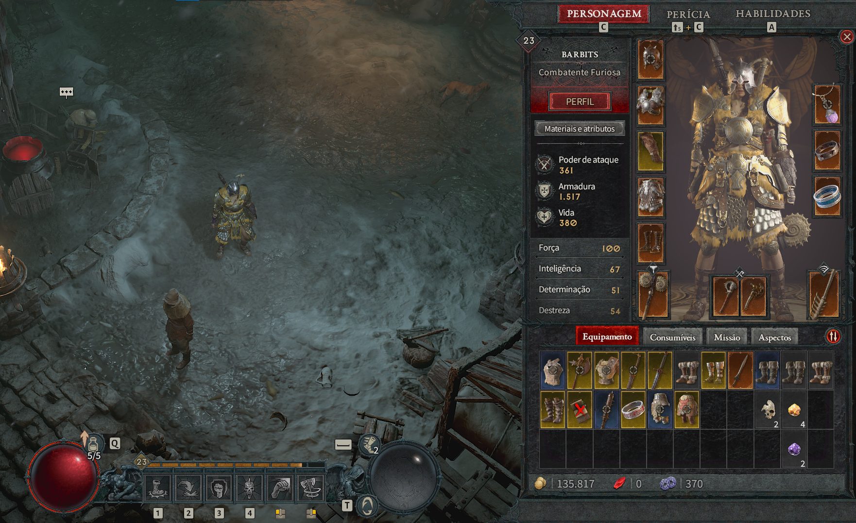 Análise | Diablo IV promete ser o retorno triunfal da franquia Bárbaro Diablo IV inventário