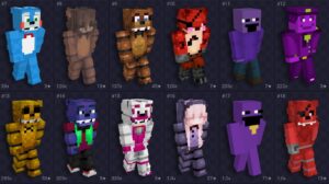 Skins para Minecraft na temática de Five Nights at Freddy's