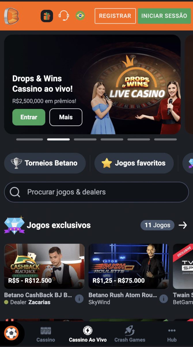 betano cassino ao vivo