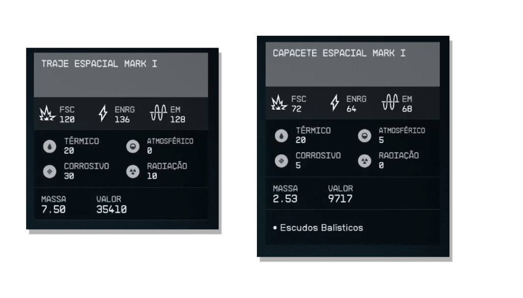 Starfield: como encontrar o melhor equipamento do jogo Traje Mark I em Starfield - atributos e estatisticas