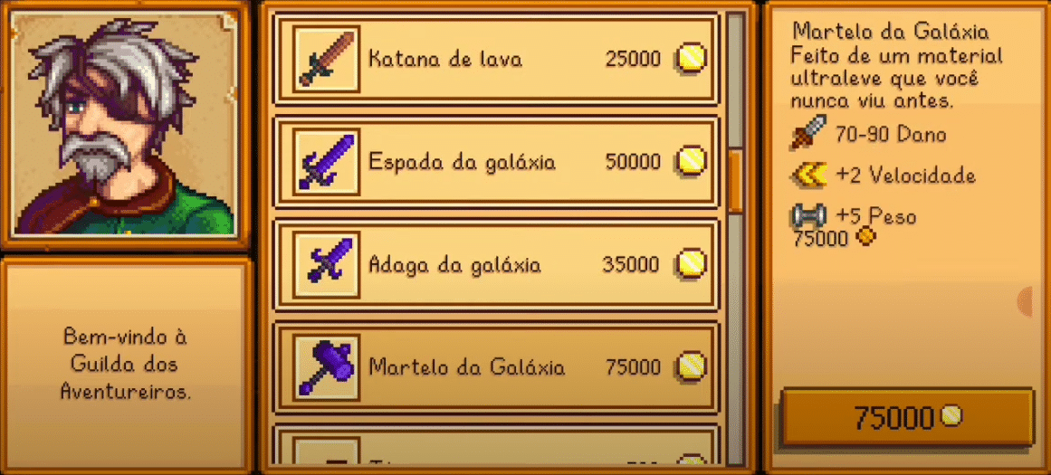 Stardew Valley: Como conseguir as Armas da Galáxia?