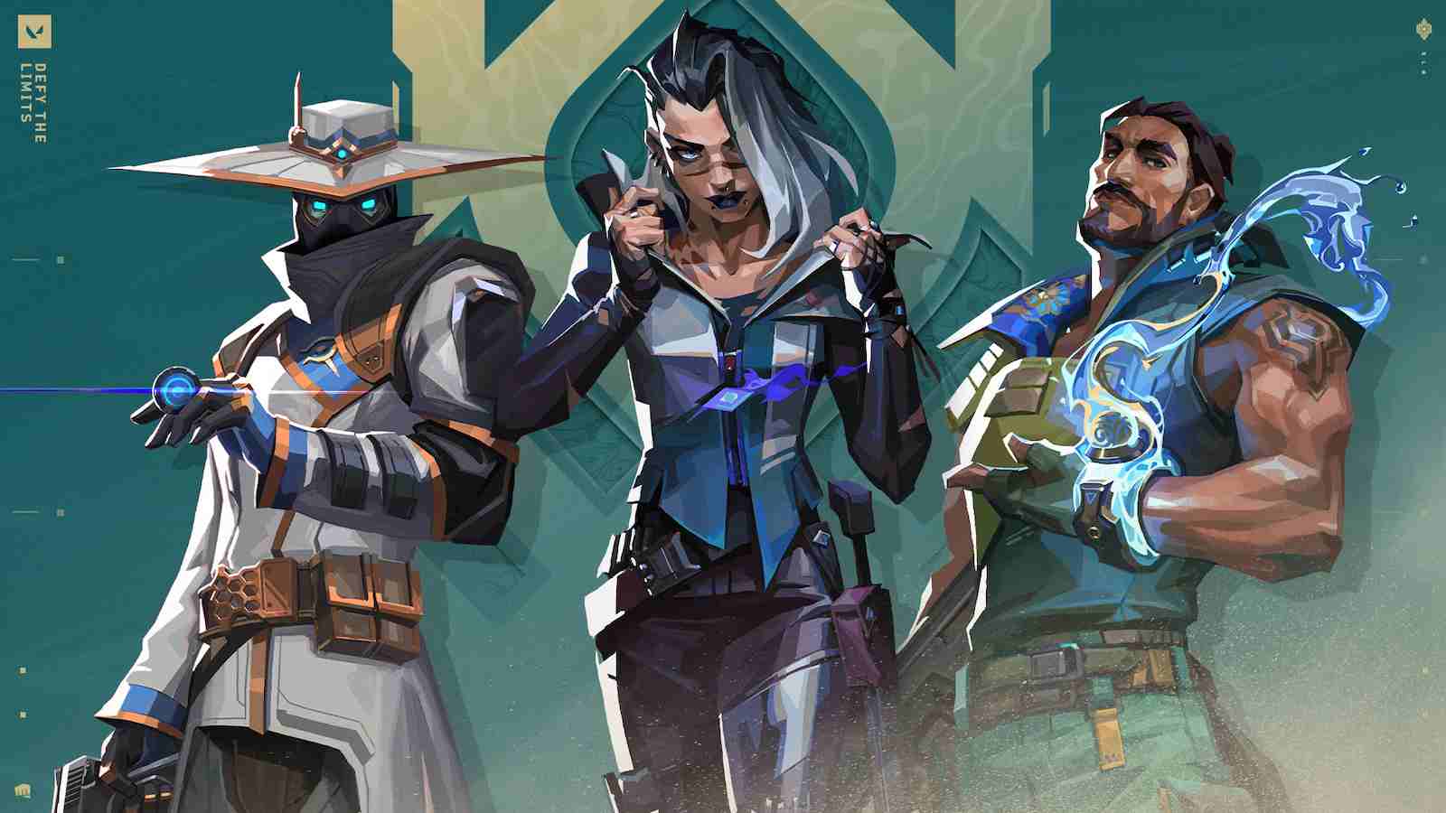 Valorant: Saiba quais são os 5 melhores agentes de 2023! Foto oficial dos seguintes personagens de Valorant: Cypher, Fade e Harbor. (Divulgação / Riot Games)