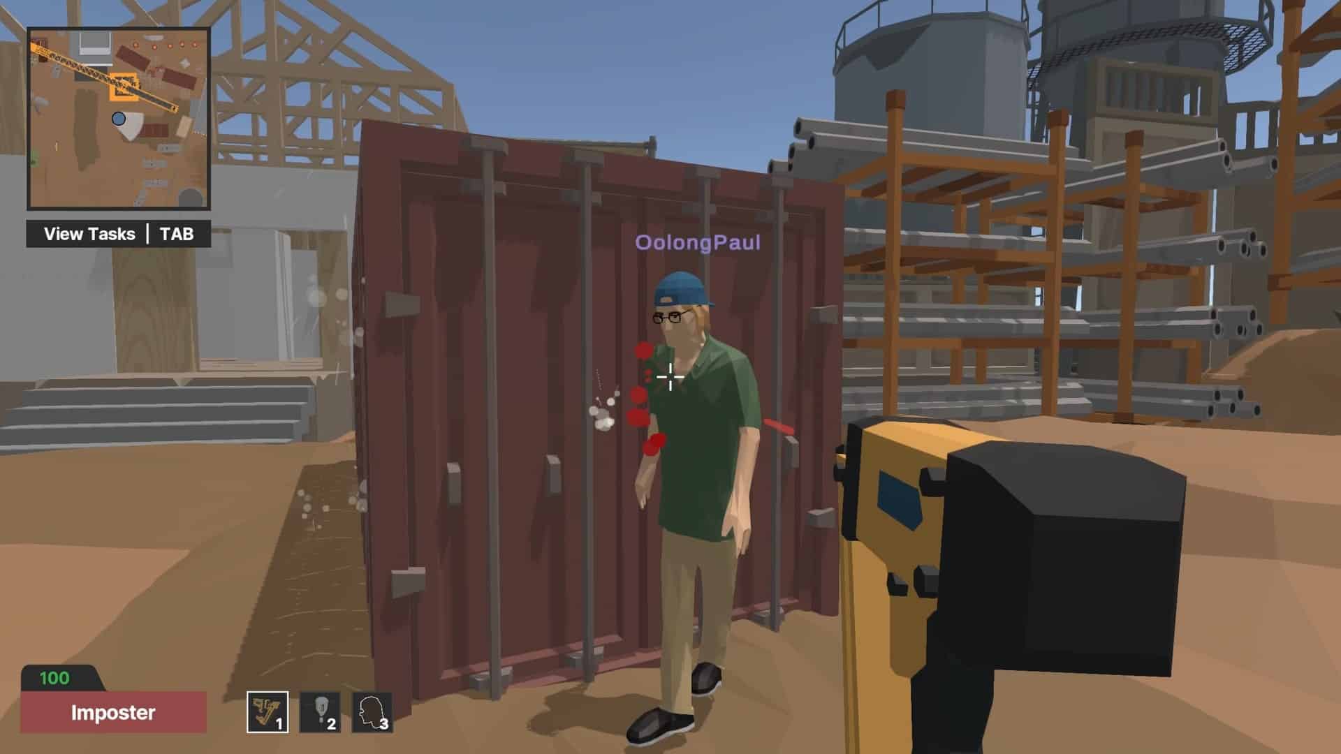 10 Jogos Parecidos com Among Us: Para PC, celular e consoles Imagem de um jogador Impostor eliminando um trabalhador em Deducto.