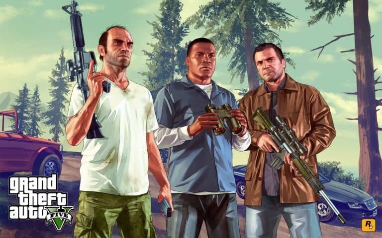 Franklin do GTA 5: Quem é e história completa (Com Spoilers) Foto oficial dos três protagonistas de GTA 5.