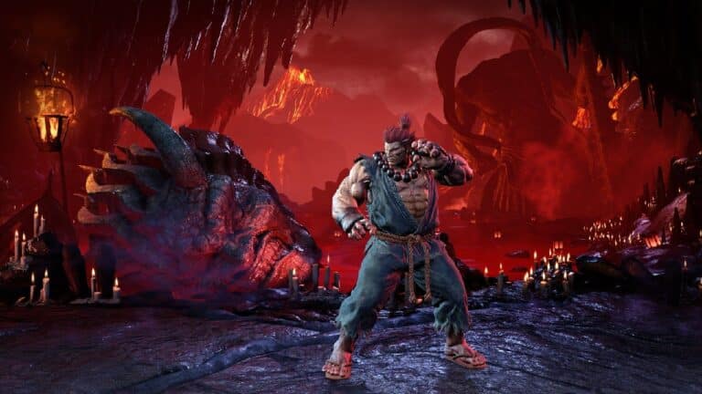 Imagem de Akuma no novo stage de Street Fighter 6