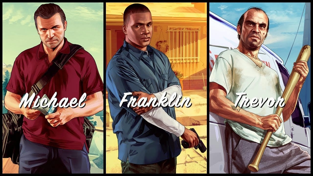 GTA 5 é composto por três protagonistas: Michael Townley, Franklin Clinton e Trevor Philips.