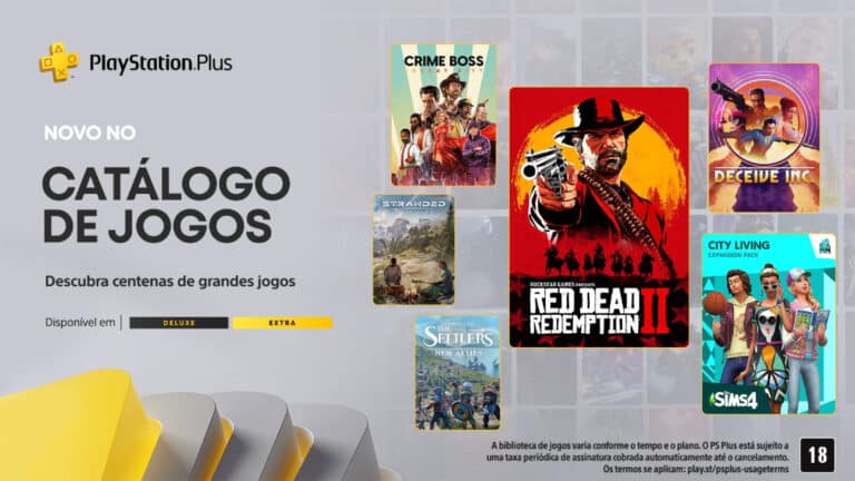 Imagem promocional do Catálogo de Jogos de Maio de 2024 na PlayStation Plus Extra e Deluxe