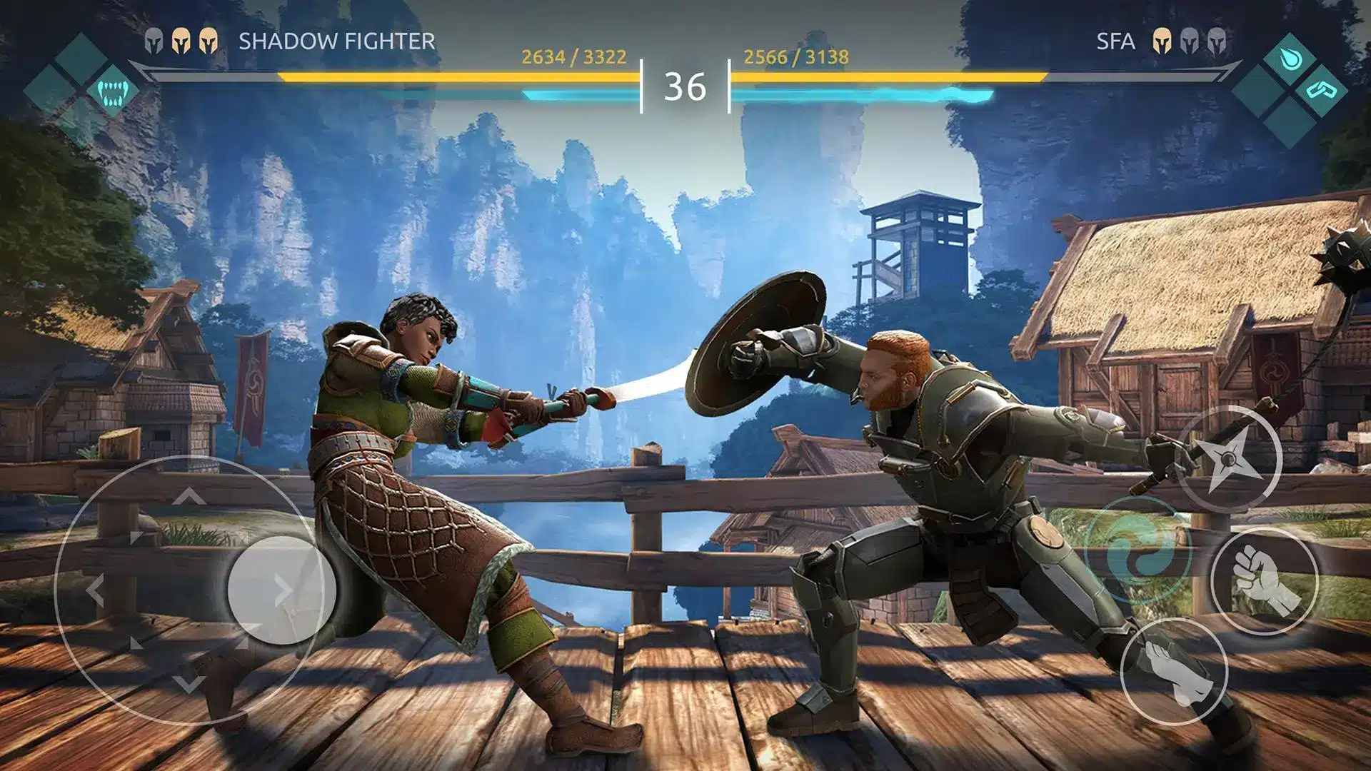 Melhores jogos multiplayer para Android que você deve jogar Imagem oficial de Shadow Fight 4: Arena na Play Store.